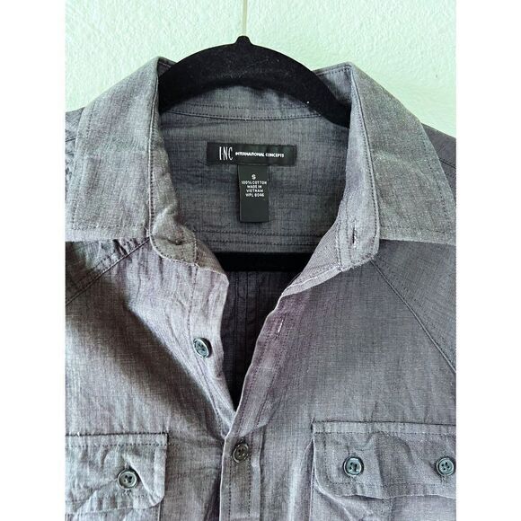 INC Button Down Dark Grey Dress Shirt - Picture 2 of 5